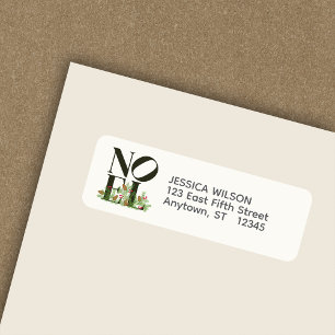 NOEL Pop Art Inspired Christmas Return Address Label