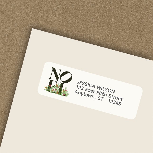 NOEL Pop Art Inspired Christmas Return Address Label (Creator Uploaded)