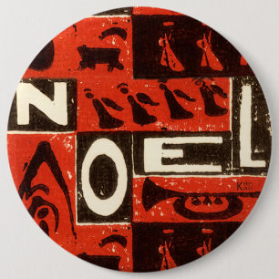Noel Red 6 Cm Round Badge