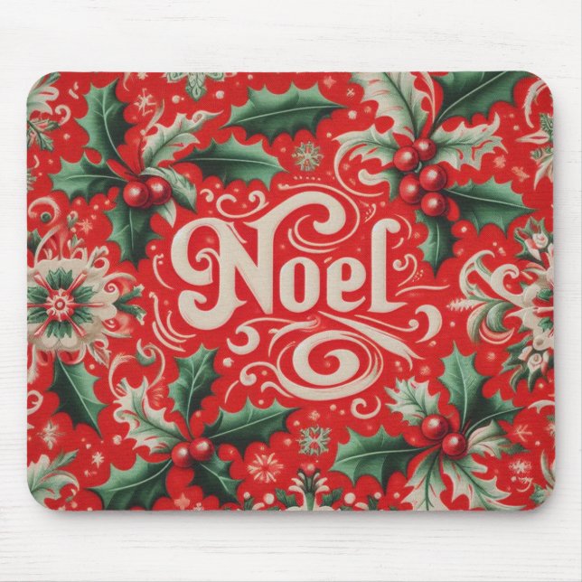 Noel Red & Green  Mouse Pad (Front)