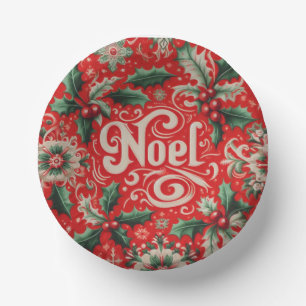 Noel Red & Green  Paper Plate