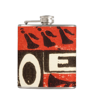 Noel Red Hip Flask