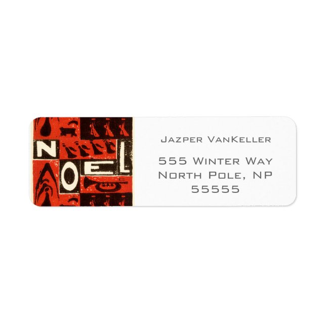 Noel Red Return Address Label (Front)