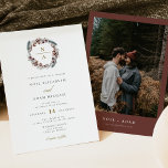 NOEL Rustic Christmas Pine Winter Photo Wedding Invitation<br><div class="desc">This wedding invitation features watercolor pines and an elegant golden font. This invitation is perfect for your rustic winter or Christmas themed wedding. Easily add a photo and your wedding website onto the backside for a personal touch.</div>