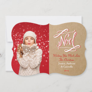 Noel Rustic Vintage Holiday Photo Card