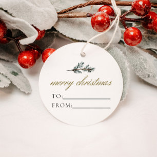 NOEL Rustic Winter Pine To From Christmas Gift Favour Tags
