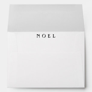 “NOEL” Script Black Elegant Business Personal Envelope