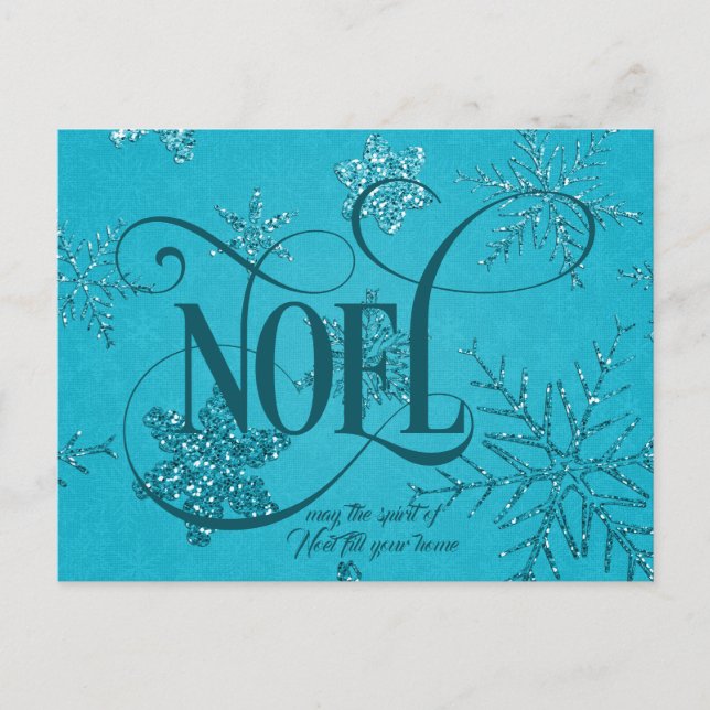 NOEL Script Christmas  Postcard (Front)