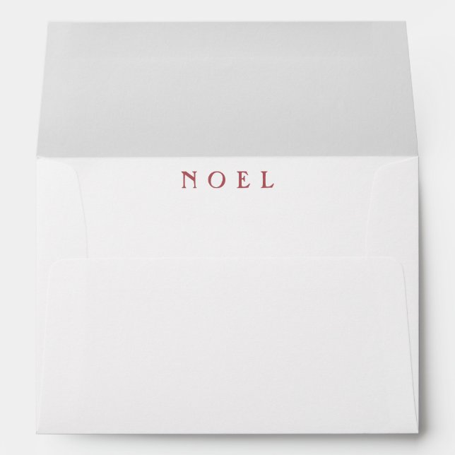“NOEL” Script Pink Elegant Business Christmas Envelope (Back (Bottom))