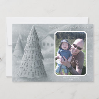 Noel Tree Photo Card blue
