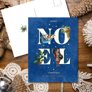 NOEL Victorian Vintage Christmas Holiday Postcard