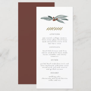 NOEL Winter Berry Christmas Holiday Wedding Menu