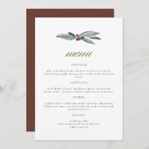 NOEL Winter Berry Christmas Holiday Wedding Menu