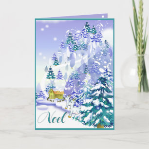 Noel Winter Goat Christmas Card