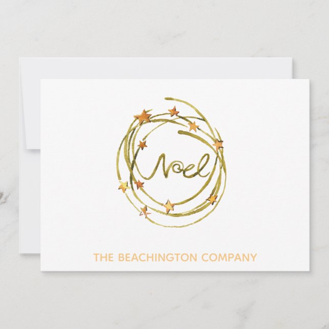 *~* NOEL Wreath - Office Business  Holiday Card (Front)