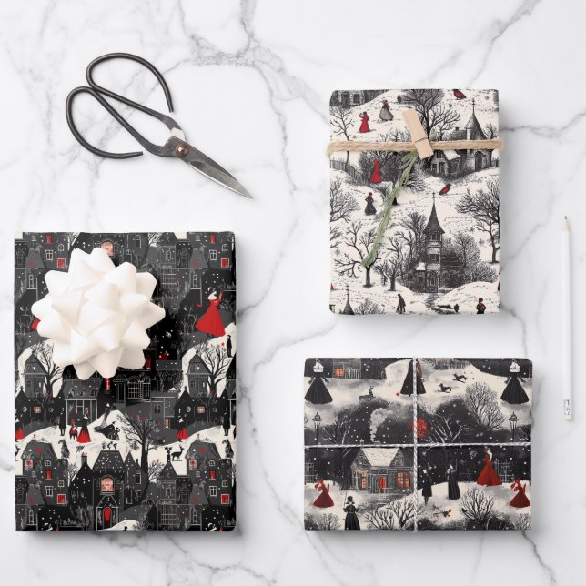 Noelivio - Artistic Christmas worlds Wrapping Paper Sheet (Front)