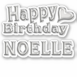 Noelle Happy Birthday silver Sticker