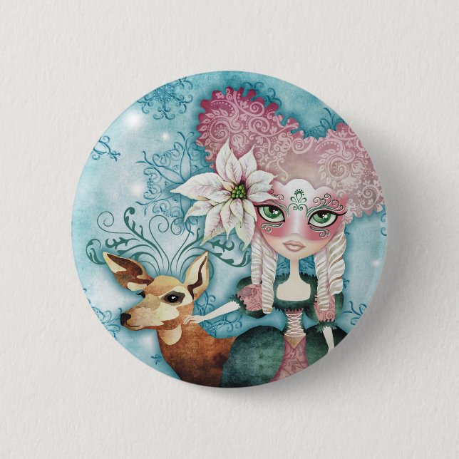 Noelle's Winter Magic 6 Cm Round Badge (Front)