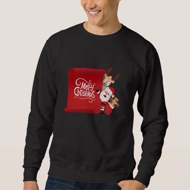 "Noel's Peek Behind the Merry Christmas Paper  Sweatshirt (Front)