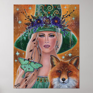 Noemi Halloween witch by Renee L. Lavoie Poster