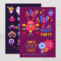 NOEON ROBOT 2nd Birthday Party Boy Girl Funny