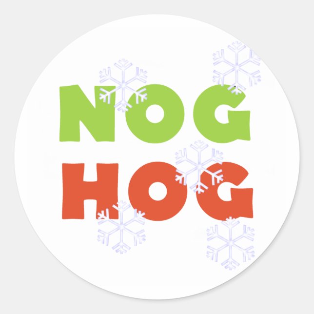 Nog Hog Classic Round Sticker (Front)
