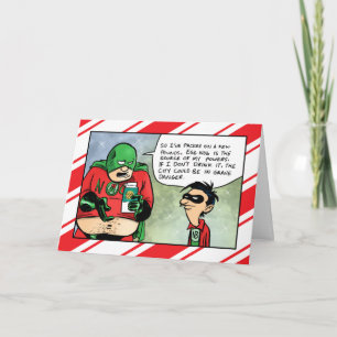 Nog-Man drinking eggnog Christmas Card