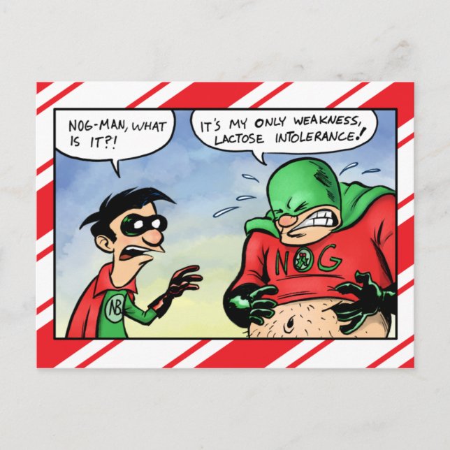 Nog Man Lactose Intolerant Christmas Holiday Postcard (Front)