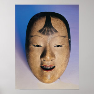 Noh theater mask of a young boy called poster