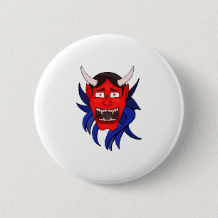 Noh Theatre Hannya Japanese 6 Cm Round Badge