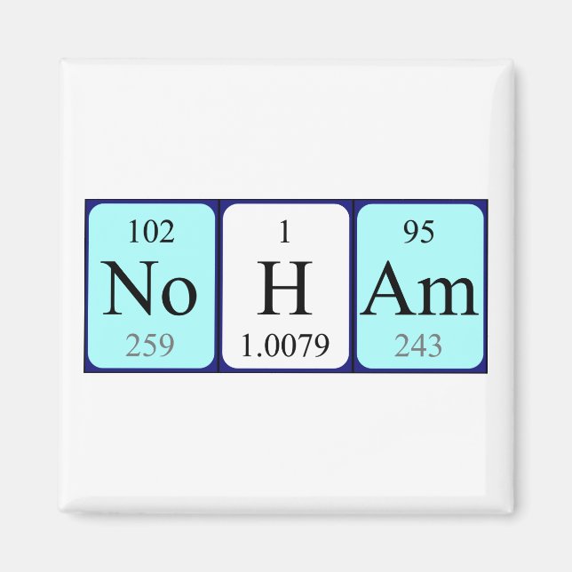 Noham periodic table name magnet (Front)