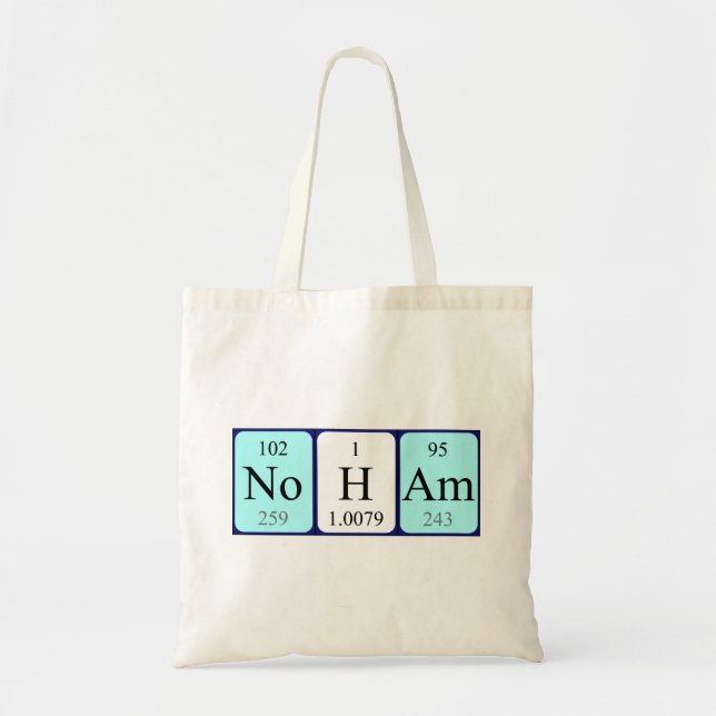 Noham periodic table name tote bag (Front)
