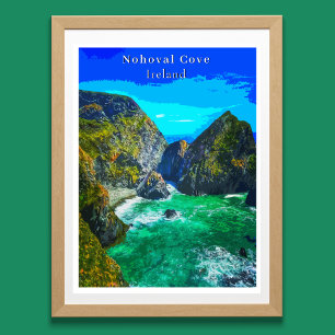Nohoval Cove Cork Ireland Retro Style Poster