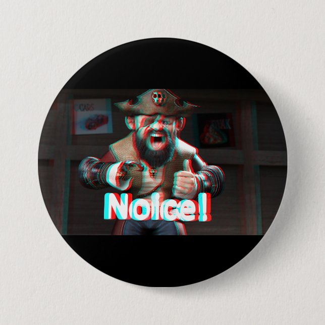 Noice! Badaz Beard 3D 7.5 Cm Round Badge (Front)