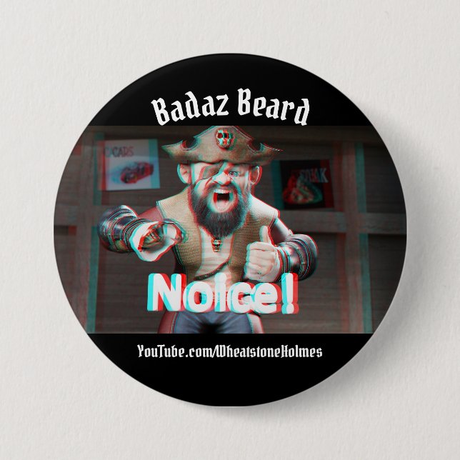 Noice! Badaz Beard 3D 7.5 Cm Round Badge (Front)