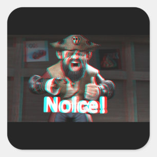Noice! Badaz Beard 3D Square Sticker