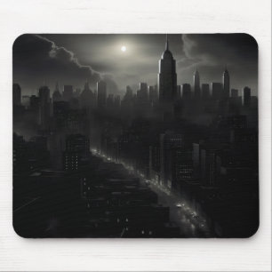 Noir City Cityscape Mouse Pad