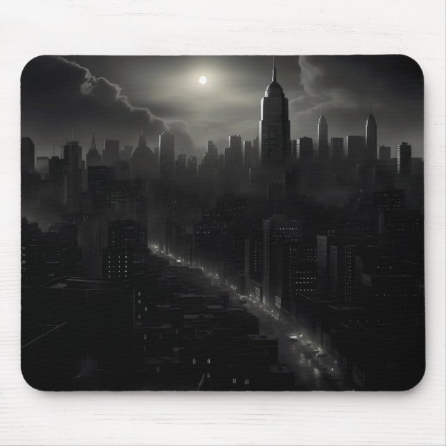 Noir City Cityscape Mouse Pad (Front)