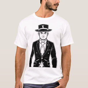 Noir Detective Portrait T-Shirt