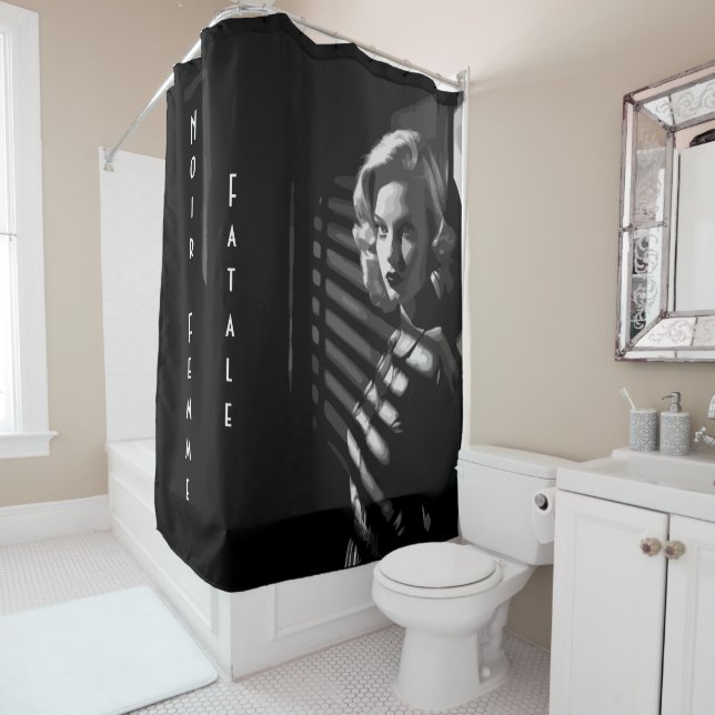 Noir Femme Fatale Shower Curtain (In Situ)