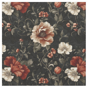 Noir Garden - Dark Moody Florals Fabric