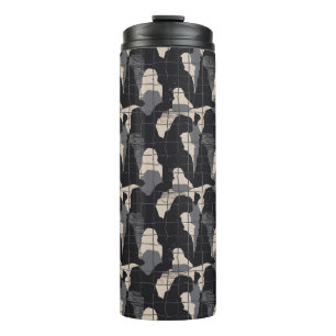 "Noir Grid Dance: Shadows in Motion" Thermal Tumbler