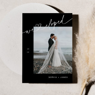 NOIR Minimalist Heart Elopement Announcement