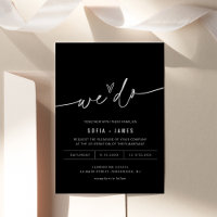 NOIR Minimalist We Do Wedding Invitation