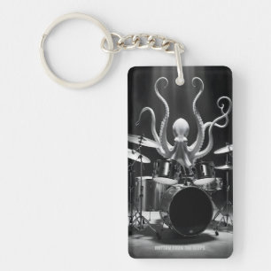 Noir Octopus Drummer Stage Performance Keychain