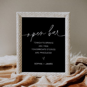 NOIR Open Bar Wedding Sign