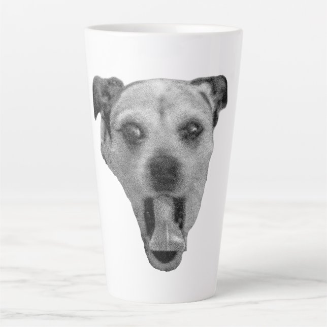 Noir Pup, Big Mood Latte Mug (Front)