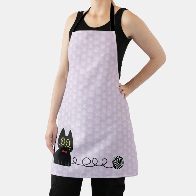Noir The Cat All-Over Print Apron (Insitu)