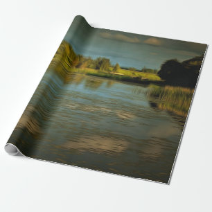 Noir view of a lake wrapping paper
