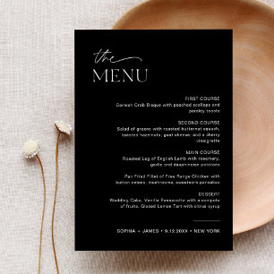 NOIR Wedding Dinner Menu 5x7 Card